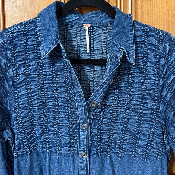 NWOT | Free People Denim Find Me Now Mini Dress - Blue - 100% cotton - Size XS - Picture 7 of 12